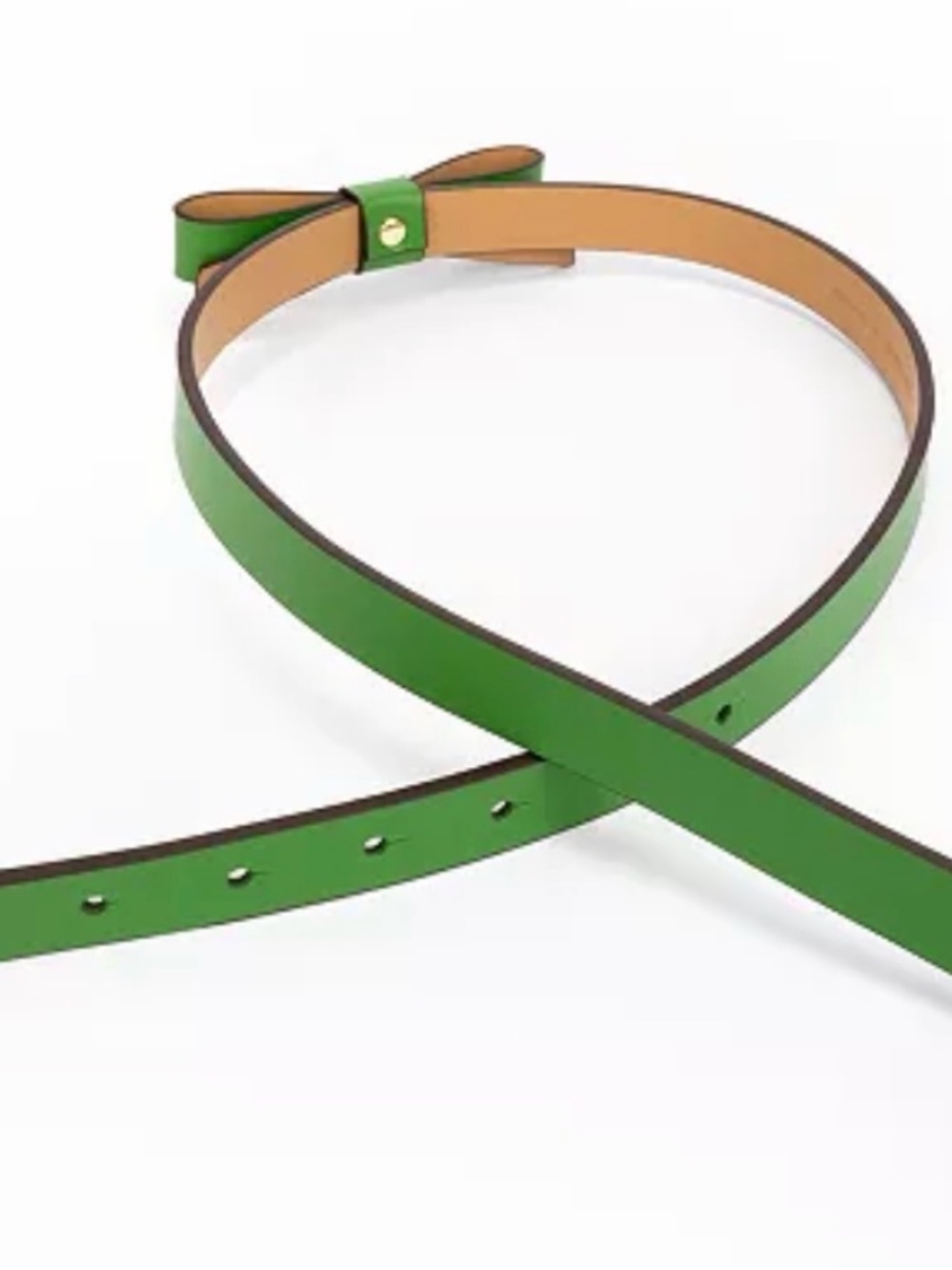 kate spade Green Patent Skinny Bow Belt - Picture 3 of 5